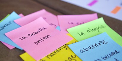 Divide up those topics and place each foreign word on a Post-it® Study Not